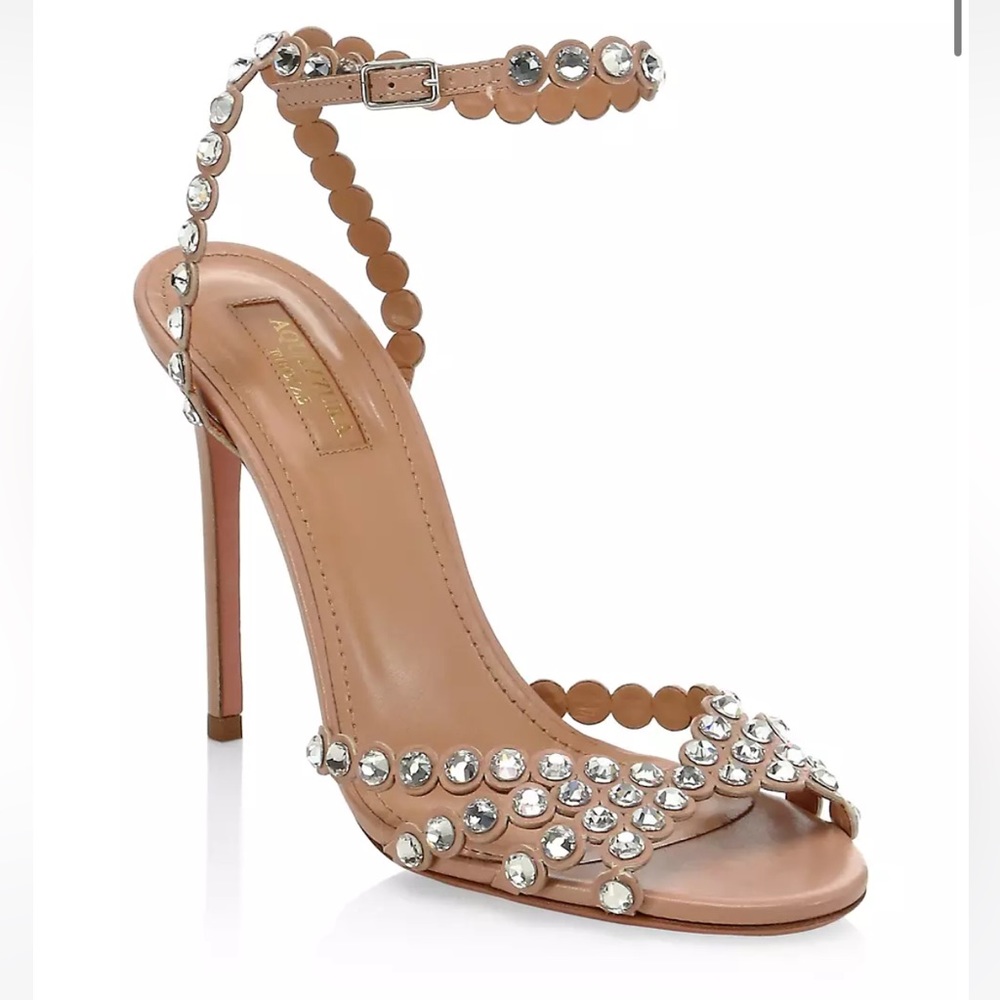 Aquazzura Tequila Sandal 105 powder pink